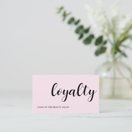 黒モダンエレガントバラホワイト美しい ロイヤリティカード (スタンド正面)