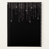 黒モダンエレガントバラ金ゴールドグリッターモノグラム プランナー手帳 (裏面)