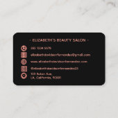 黒モダンエレガントバラ金ゴールドラグジュアリーロゴソーシャル 名刺 (裏面)