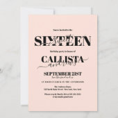 黒モダンエレガントピンク4枚フォトスイート16 招待状 (裏面)