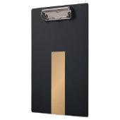 黒モダンエレガントフェイク金ゴールドストライプモノグラム クリップボード (左)