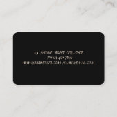 黒モダンエレガントフェイク金ゴールドフローラ 名刺 (裏面)