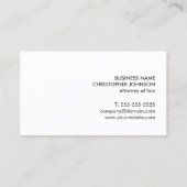 黒モダンエレガントフェイク金ゴールド線弁護士 名刺 (裏面)