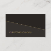 黒モダンエレガントフェイク金ゴールド線弁護士 名刺 (正面)