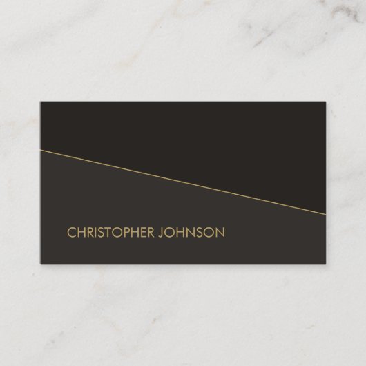 黒モダンエレガントフェイク金ゴールド線弁護士 名刺 (正面)