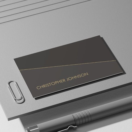 黒モダンエレガントフェイク金ゴールド線弁護士 名刺