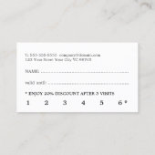 黒モダンエレガントフェイク金ゴールド美しい ロイヤリティカード (裏面)