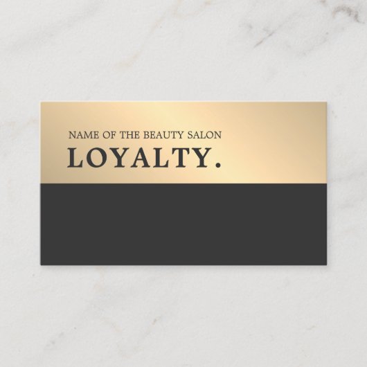 黒モダンエレガントフェイク金ゴールド美しい ロイヤリティカード (正面)