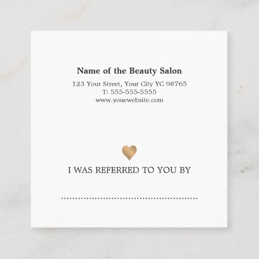 黒モダンエレガントフェイク金ゴールド美しい 紹介カード (裏面)