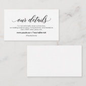 黒モダンエレガントフォント結婚ズ詳細 エンクロージャーカード (正面/裏面)