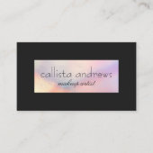 黒モダンエレガントホログラフィ縁どー虹色 名刺 (正面)