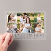 黒モダンエレガントメリークリスマス写真コラージュ アクリル招待状 (インサイチュ (ポータブル))