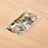 黒モダンエレガントメリークリスマス写真コラージュ アクリル招待状 (レイダウン)