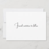 黒モダンエレガントレース日付カードの保存 セーブザデート (裏面)