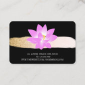 黒モダンエレガントロータスビジネスカード 名刺 (裏面)