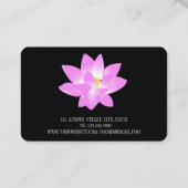 黒モダンエレガントロータスビジネスカード 名刺 (裏面)