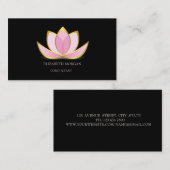 黒モダンエレガントロータス金ゴールド 名刺 (正面/裏面)