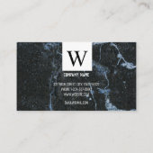 黒モダンエレガント大理石プロフェッショナル 名刺 (裏面)