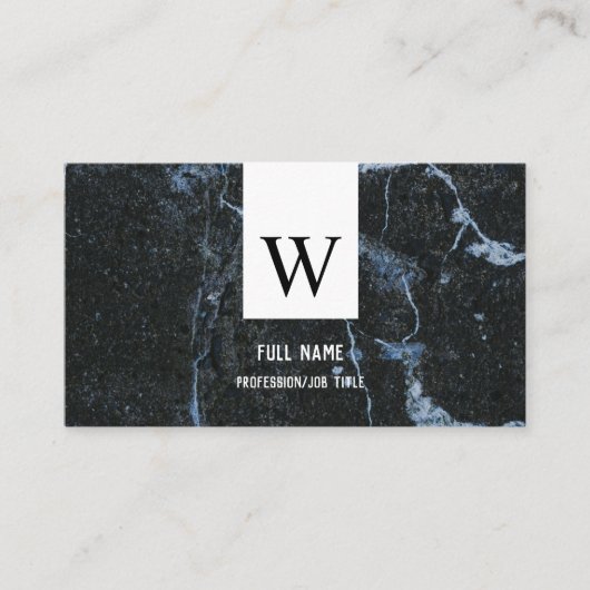 黒モダンエレガント大理石プロフェッショナル 名刺 (正面)