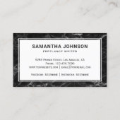 黒モダンエレガント大理石ペンニブプロフェッショナル 名刺 (裏面)