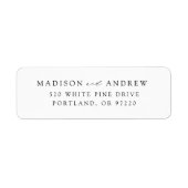 黒モダンエレガント字の結婚差出人住所 ラベル (正面)