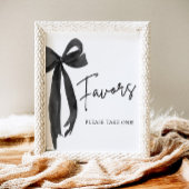 黒モダンエレガント弓コケットがサインを好む ポスター