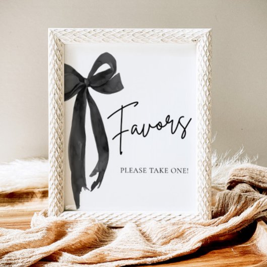 黒モダンエレガント弓コケットがサインを好む ポスター