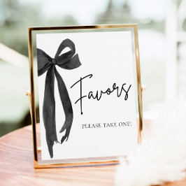 黒モダンエレガント弓コケットがサインを好む ポスター