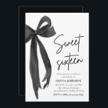 黒モダンエレガント弓スウィート16バースデーパーティー 招待状<br><div class="desc">祝このブラックボーエレガントス16モダンバースデーパーティー招待とスタイル!🎀✨シックなブラックボウと上品なデザインを備えた招待状は、魅力的で忘れられないスウィート16お祝いに最適なトーンを設定。詳細でパーソナライズし、洗練されたトレンディーtouchでゲストを感動させる。コケット、ミニマリスト、またはブラックタイをテーマにしたパーティーに最適。🎉💖この招待でマイルストーンの瞬間を特別エレガントに！🖤🎂</div>