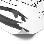 黒モダンエレガント弓フォトブースの看板 ポスター (角)