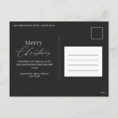 黒モダンエレガント植物緑色写真 シーズンポストカード (裏面)