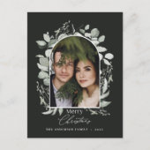 黒モダンエレガント植物緑色写真 シーズンポストカード (正面)