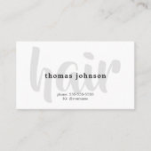 黒モダンエレガント灰色美容師 名刺 (正面)