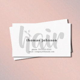 黒モダンエレガント灰色美容師 名刺