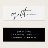 黒モダンエレガント白のギフト結婚登録 (正面&裏面)