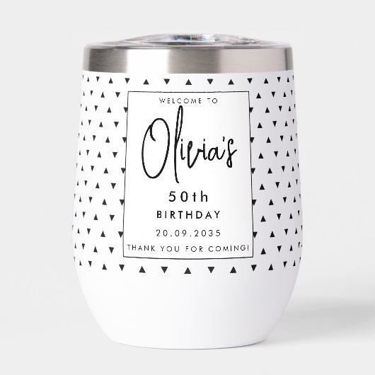 黒モダンエレガント白の個人名50th (正面)