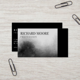 黒モダンエレガント白の横向き抽象芸術 名刺
