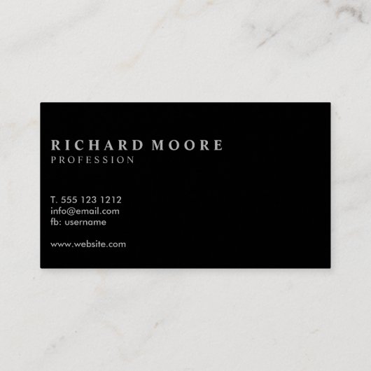 黒モダンエレガント白の横向き抽象芸術 名刺 (裏面)