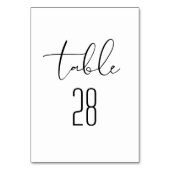 黒モダンエレガント白の結婚テーブル テーブルナンバー (裏面)