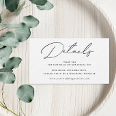 黒モダンエレガント白の結婚詳細 エンクロージャーカード