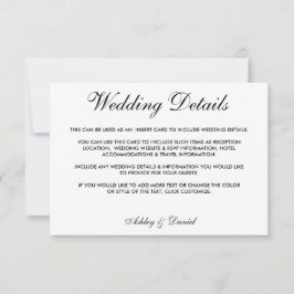 黒モダンエレガント白の結婚詳細 招待状