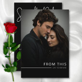 黒モダンエレガント白フォトデイフォワード セーブザデート