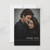 黒モダンエレガント白フォトデイフォワード セーブザデート (正面)