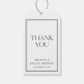 黒モダンエレガント白ブライダルシャワー ギフトタグ (正面)