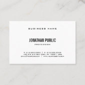 黒モダンエレガント白プレーンプロフェッショナル 名刺 (裏面)