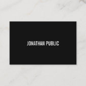 黒モダンエレガント白プレーンプロフェッショナル 名刺 (正面)