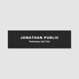 黒モダンエレガント白ミニマルテンプレート 名札