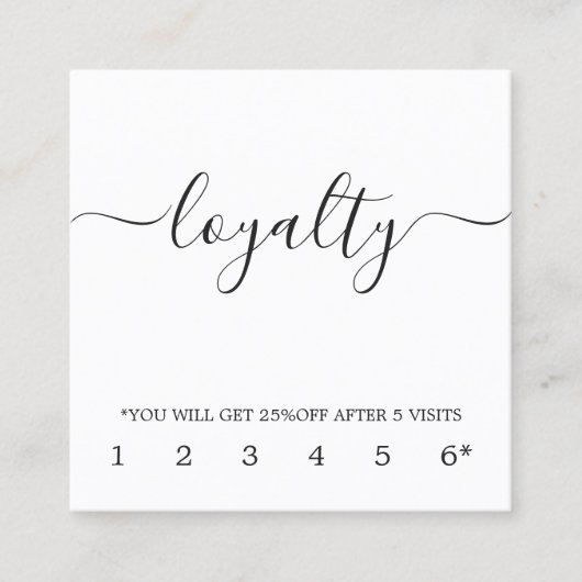 黒モダンエレガント白ロイヤリティカード ロイヤリティカード (正面)