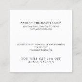 黒モダンエレガント白ロイヤリティカード ロイヤリティカード (裏面)