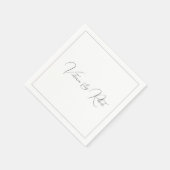 黒モダンエレガント白結婚の スタンダードカクテルナプキン (角)